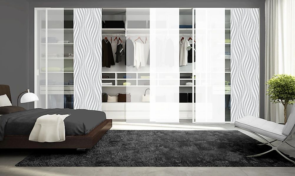 HOME WOHNIDEEN Schiebegardine "WAVES" Klettband 6 Stk. tlg. HxB: 245x60, in günstig online kaufen