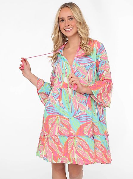 Zwillingsherz Sommerkleid ""Power Farben"", mit Tasseln, Trompeten Ärmeln u günstig online kaufen