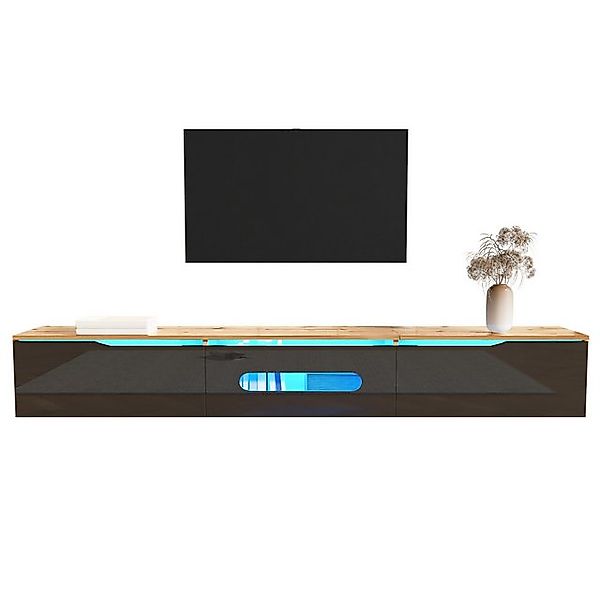 Odikalo TV-Schrank TV-Möbel Hochglanz Oberfläche 16 Farbe LED Wandmontage 1 günstig online kaufen