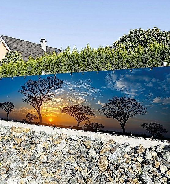 MyMaxxi Sichtschutzzaunmatten Zaunbanner Dämmerung am See Sichtschutz Garte günstig online kaufen