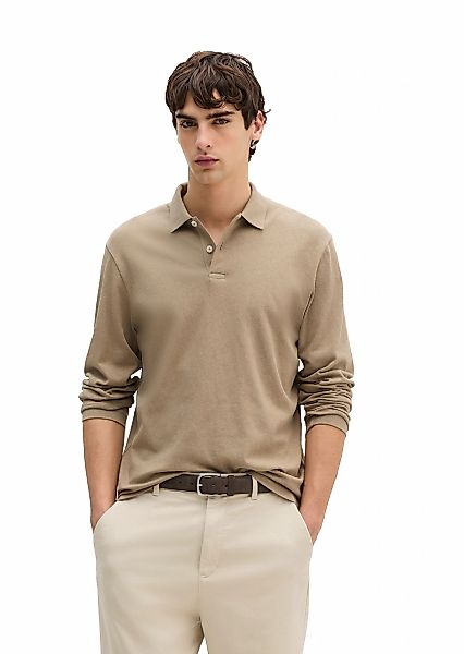 Marc OPolo Langarm-Poloshirt "aus Baumwoll-Leinen-Mix" günstig online kaufen