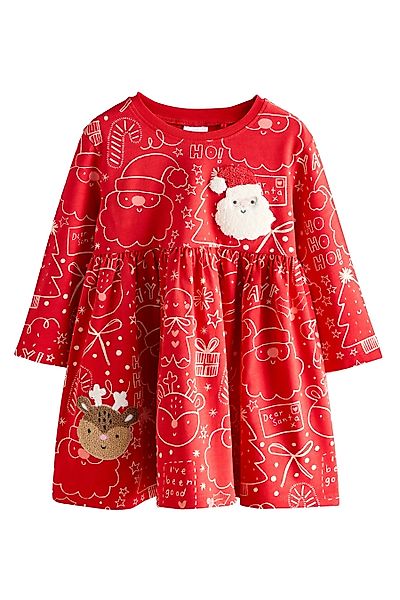 Next Blusenkleid Langärmeliges Weihnachtskleid mit Motiv günstig online kaufen
