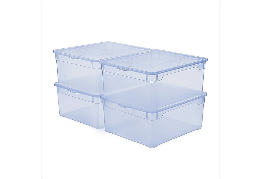 ROTHO Stapelbox Clear Box 18L Aufbewahrungsbox transparent stapelbar mit De günstig online kaufen