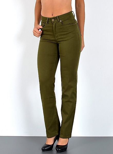ESRA Stoffhose Damen Straight Fit Hose High Waist Business-Hose bis Große G günstig online kaufen