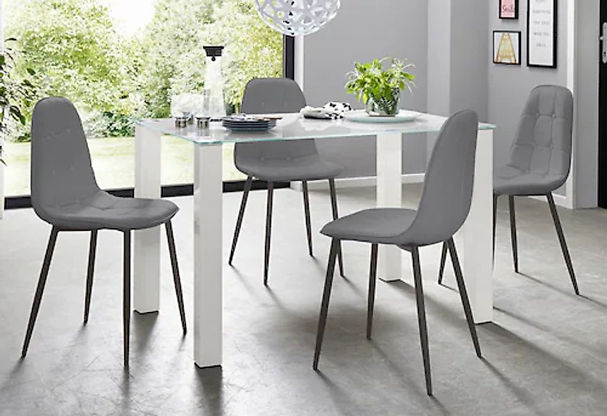 INOSIGN Essgruppe Set, 5 Stk. tlg. mit Glastisch, Breite 120 cm günstig online kaufen
