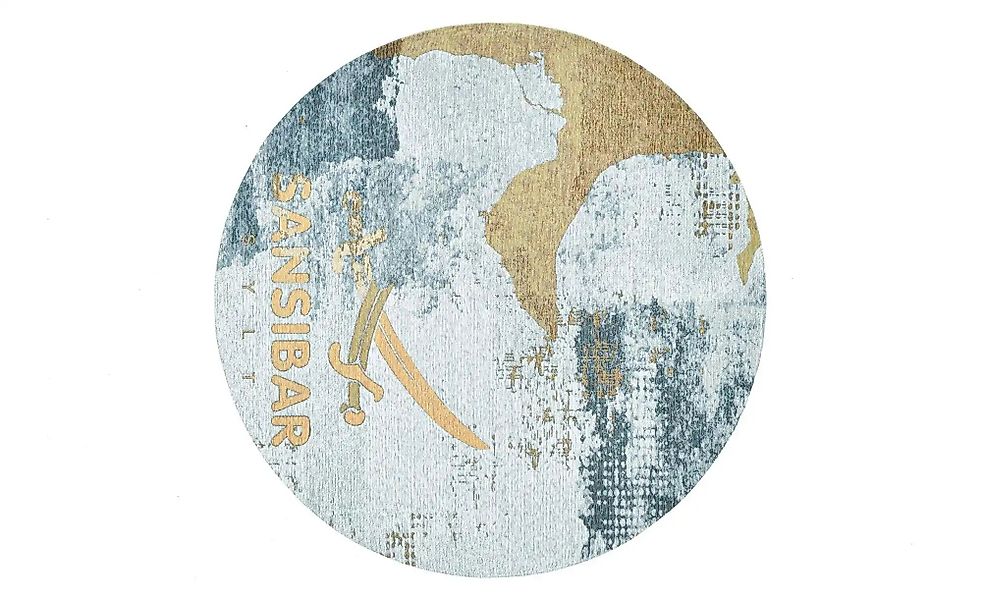 Sansibar Teppich "Keitum 012" rund 3 mm Höhe Flachgewebe, modernes Design, günstig online kaufen