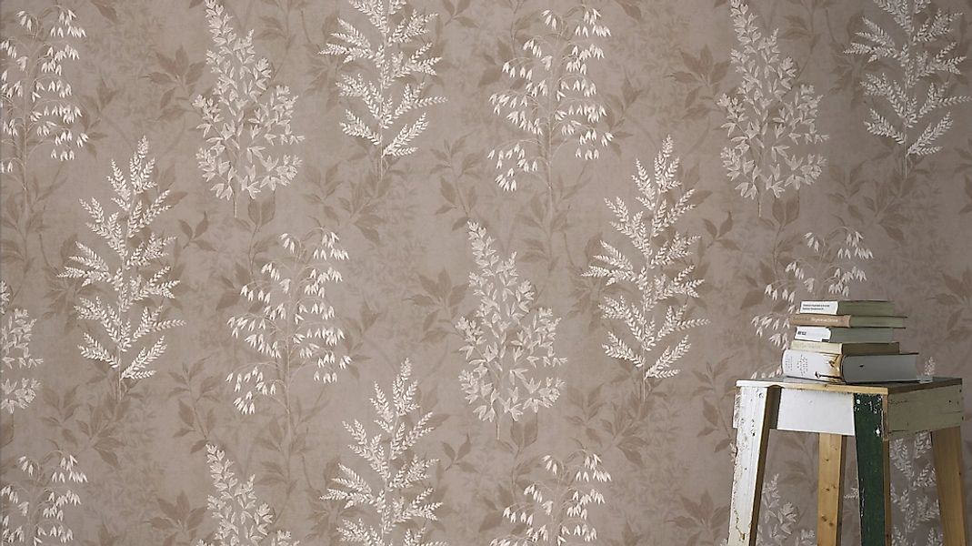 Rasch Papiertapete "mit Blattranken" botanisch strukturiert Blätter günstig online kaufen