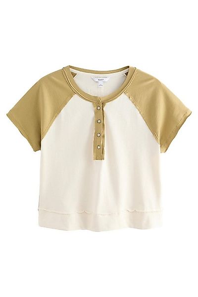 Next Henleyshirt Kürzer geschnittenes Henley-T-Shirt, Farbblock (1-tlg) günstig online kaufen