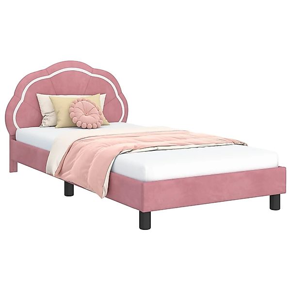 vidaXL Kinderbettgestell mit Kopfteil Rosa 80 x 200 cm Samt 42010911 günstig online kaufen