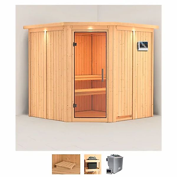Karibu Sauna »Jarin« Set, 9-kW-Bio-Ofen mit externer Steuerung günstig online kaufen