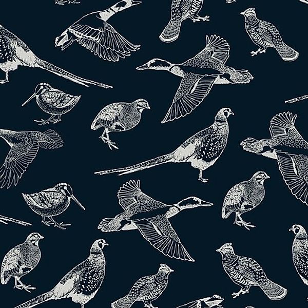 Joules Vliestapete »Hunting Birds French Navy«, animal print, animal print günstig online kaufen