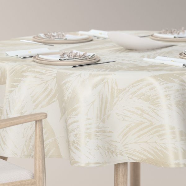 Runde Tischdecke, grau-beige, Secret Garden (144-85) günstig online kaufen