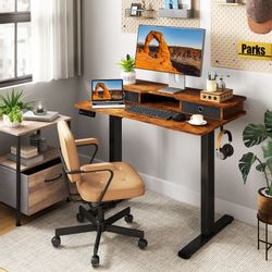 COSTWAY Schreibtisch, Stehschreibtisch elektrisch 73–122cm höhenverstellbar günstig online kaufen