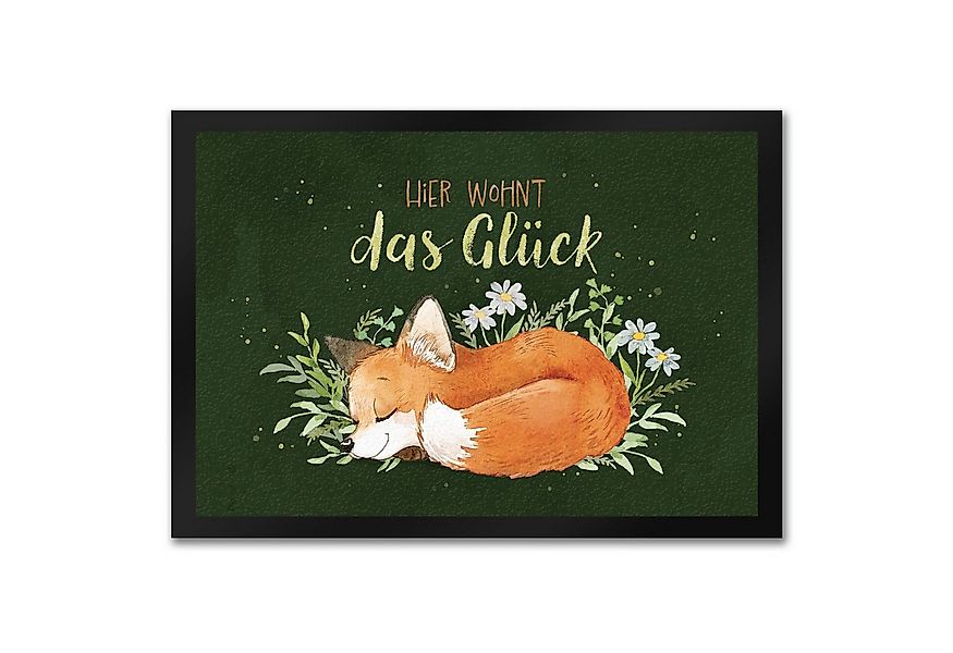 speecheese Fußmatte Hier wohnt das Glück Fußmatte in 35x50 cm mit Fuchs im günstig online kaufen