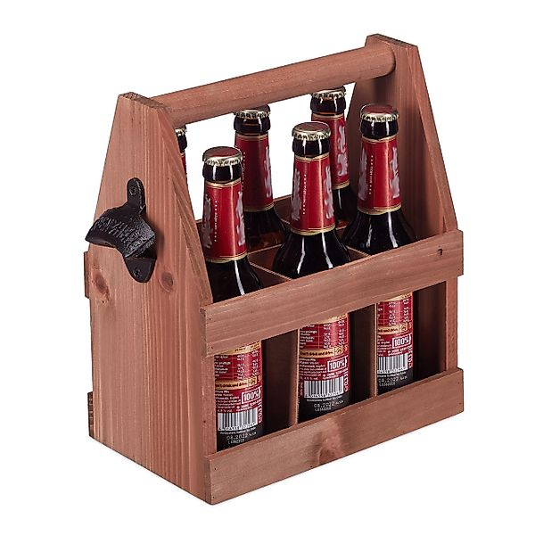 relaxdays Flaschenkorb Bierträger aus Holz mit günstig online kaufen