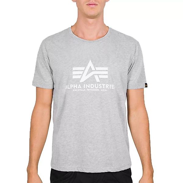 Alpha Industries Basic Kurzärmeliges T-shirt M Greyheather / White günstig online kaufen