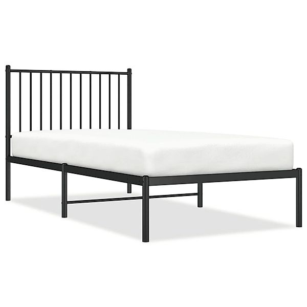 vidaXL Bettgestell mit Kopfteil Metall Schwarz 90x190 cm Modell 41677091 günstig online kaufen