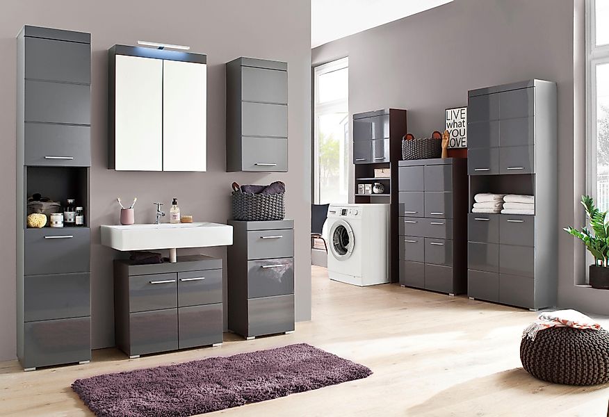 welltime Midischrank "Avena" Standschrank mit 4 Türen, 1 Schublade - (B/T/H günstig online kaufen