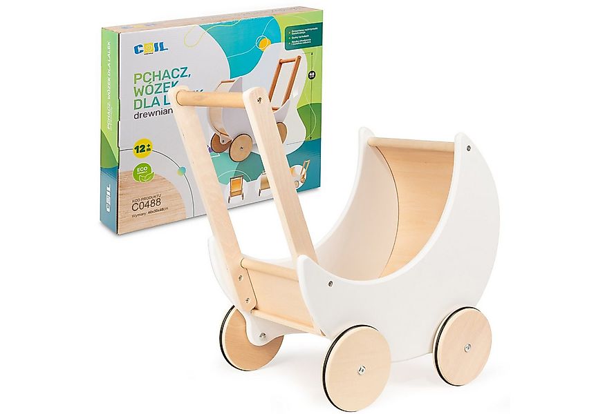 COIL Puppenwagen Lauflernwagen, Lauflernhilfe, aus Holz, Gummiräder, Kinder günstig online kaufen
