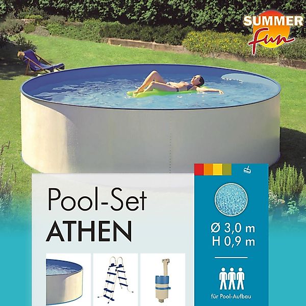 SUMMER FUN Rundpool Stahlwandpool Set (3-teilig) günstig online kaufen