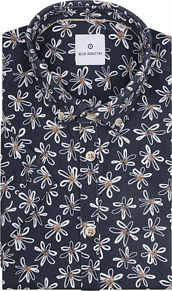 Blue Industry Short Sleeve Hemd Blumenmuster Dunkelblau - Größe 38 günstig online kaufen