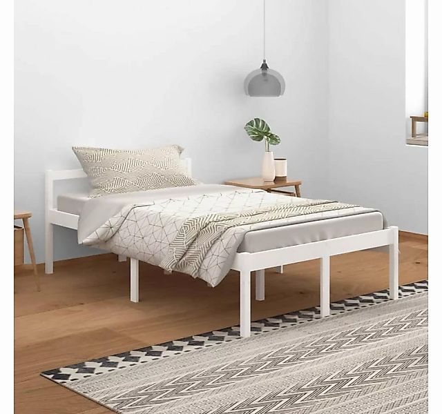 furnicato Bett Seniorenbett Weiß 120x200 cm Massivholz Kiefer günstig online kaufen