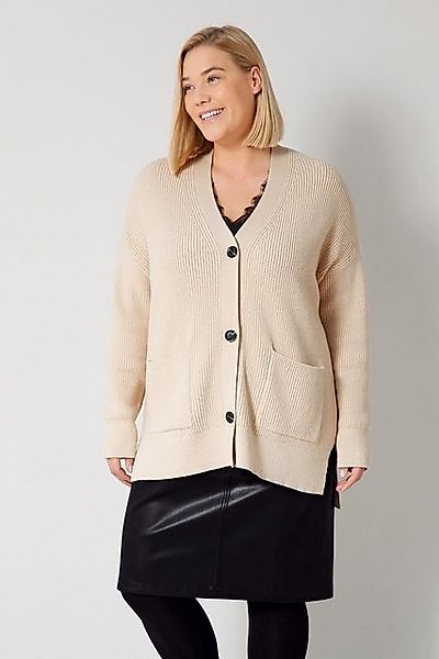 Sara Lindholm Strickjacke Strickjacke oversized Rippstrick Langarm günstig online kaufen