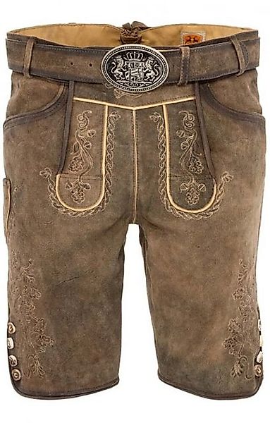 Maddox Trachtenlederhose MADDOX Kurze Herren Lederhose 'Horn' mit Gürtel günstig online kaufen