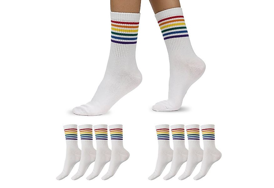 Nur Die Freizeitsocken 8er Pack Damen Good Vibes Motiv Tennissocken (8-Paar günstig online kaufen