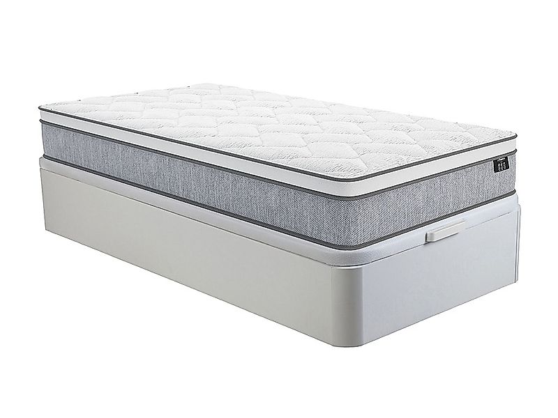 Set aus Bettgestell mit Bettkasten + Taschenfederkernmatratze - 90 x 190 cm günstig online kaufen