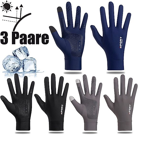 RWEUOQ Fahrradhandschuhe 3 Paar Fahrradhandschuhe UV-Schutz-Handschuhe günstig online kaufen