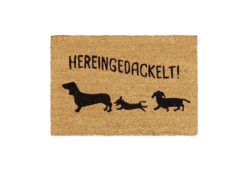 relaxdays Fußmatte Kokos "Hereingedackelt", Höhe: 15 mm günstig online kaufen