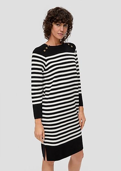 s.Oliver Minikleid Gestreiftes Strickkleid mit Schulterknöpfen günstig online kaufen
