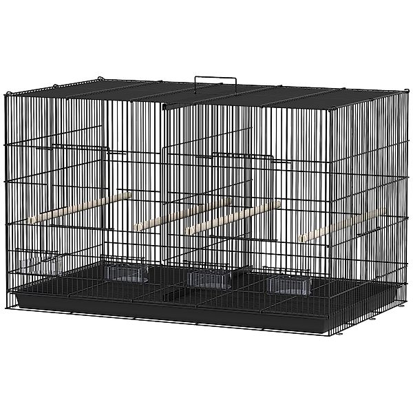 PawHut Vogelkäfig mit Trennwand und unterem Regalboden, Vogelvoliere aus St günstig online kaufen