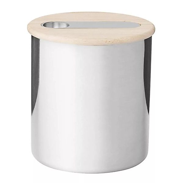 Stelton - Scoop Teedose mit Löffel - edelstahl/glänzend/Ø 12cm x H: 13cm günstig online kaufen