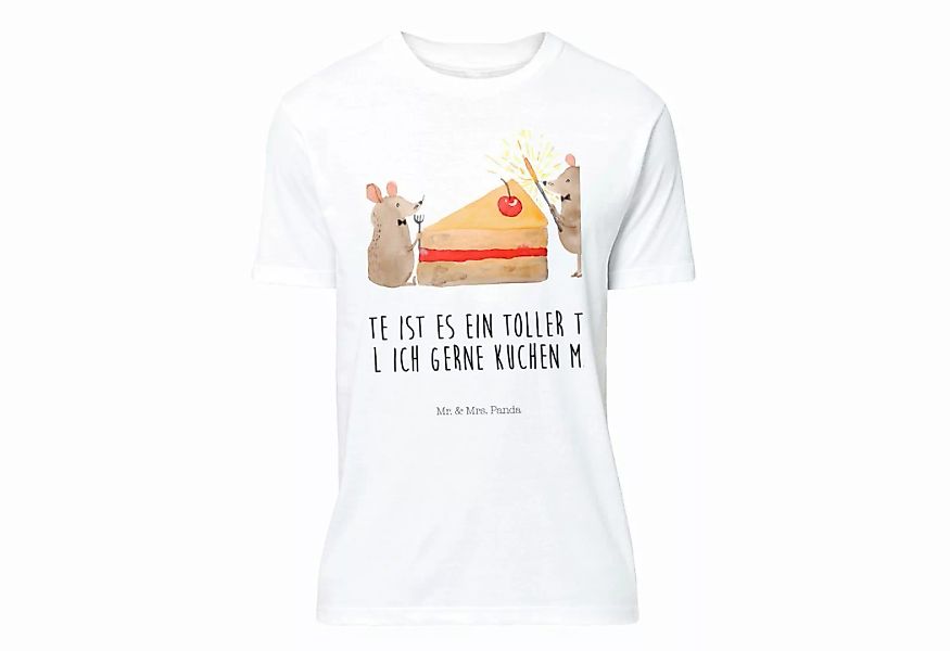 Mr. & Mrs. Panda T-Shirt Mäuse Kuchen - Weiß - Geschenk, Maus, Shirt, Gebur günstig online kaufen