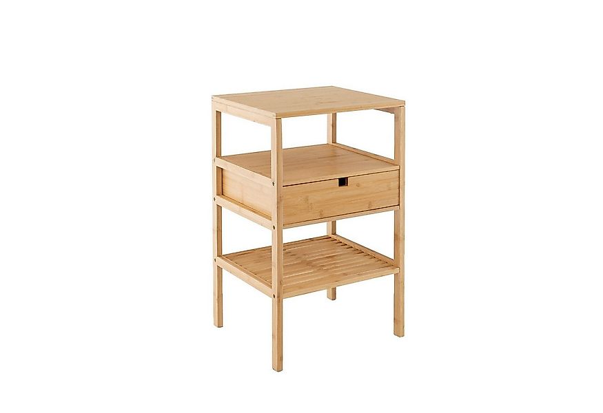 COSTWAY Nachttisch (1-St), mit 3-stufiges Lattenregal, Schublade, Bambus 40 günstig online kaufen