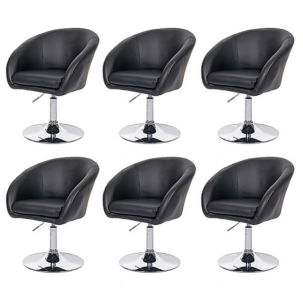 MCW Esszimmerstuhl F19 6er-Set Kunstleder Schwarz günstig online kaufen