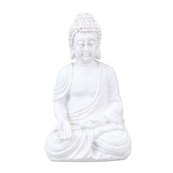 relaxdays Buddhafigur Weiße Buddha Figur 17,5 günstig online kaufen