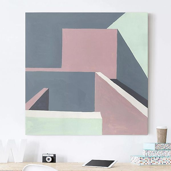 Leinwandbild Abstrakt - Quadrat Schatten der Wände II günstig online kaufen