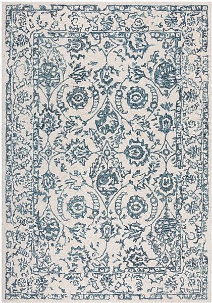 FLAIR RUGS Wollteppich "Yasmin mit Blumenmuster" rechteckig 10 mm Höhe Hand günstig online kaufen