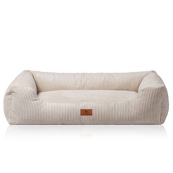 Knuffelwuff Hundebett Olivia Cord M-L 85 x 63cm Beige günstig online kaufen