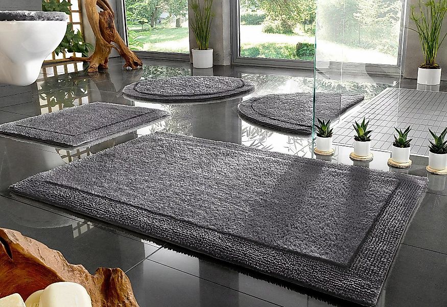 my home Badematte »Kapra, Badvorleger, Badezimmer Teppich«, beidseitig nutz günstig online kaufen