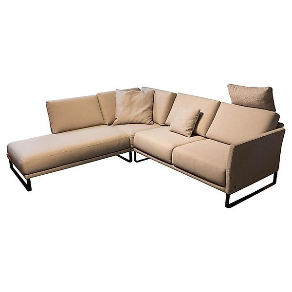 Rolf Benz Ecksofa Sofaeckkombination Cara Stoff 14.162 Steingrau Kufen Stah günstig online kaufen