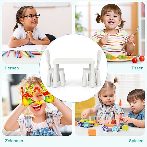 COSTWAY Kindersitzgruppe 3 TLG. Kindermöbel, (Kindertisch günstig online kaufen