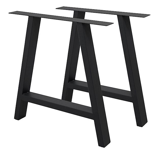 ECD Germany Tischbein 2x Tischbeine A-Design aus pulverbeschichtetem Stahl, günstig online kaufen