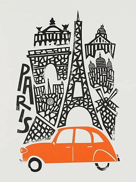 Poster / Leinwandbild - Paris Cityscape günstig online kaufen