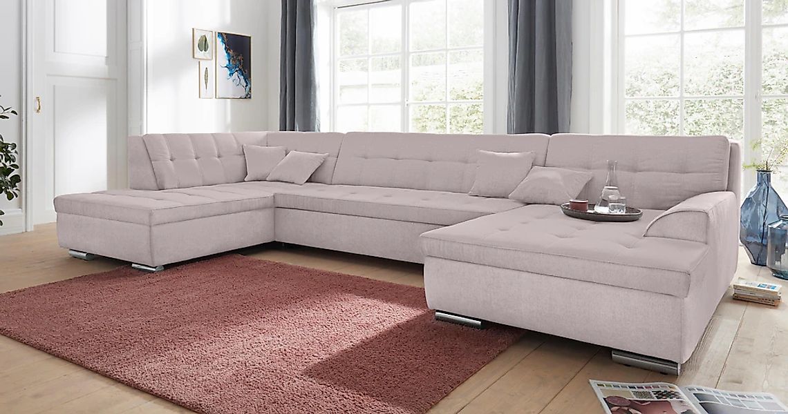 DOMO collection Wohnlandschaft "Aversa U-Form" wahlweise mit Bettfunktion, günstig online kaufen