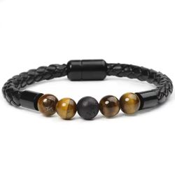 Ella Eisvogel Lederarmband Naturstein Armband Tigerauge günstig online kaufen
