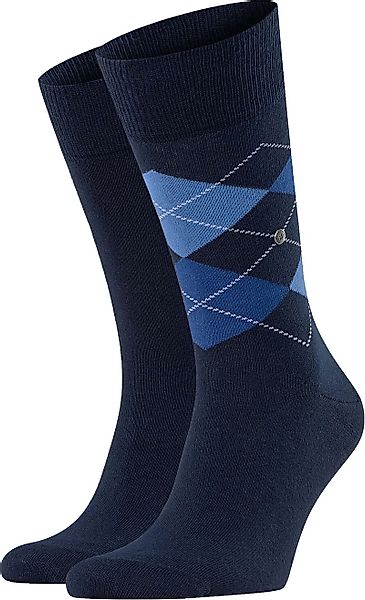 Burlington 2-er Set Socken Blau mit Argyle-Muster günstig online kaufen